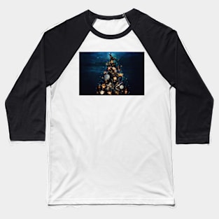 Christmas Steampunk Crow mechanical tree lanterns lights holiday Baseball T-Shirt